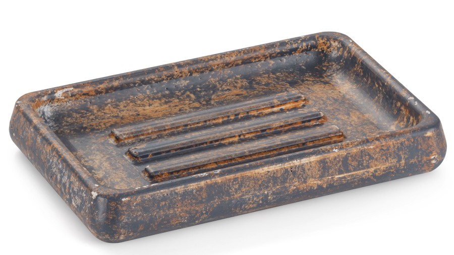 Mýdlenka 14,5 cm PERSEUS BASIC - GRANITE modrošedá a okrová, lak polomatný