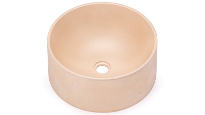 Umyvadlo 40 cm COLUMBA BASIC - světlá okrová, bez dekoru, lak mat