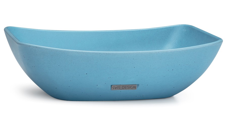 Umyvadlo 50 cm VIRGO BASIC - střední kobaltově modrá, bez dekoru, lak mat