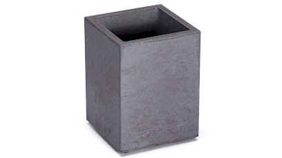 Květináč SIRIUS BASIC 15x15x20 cm - velmi tmavá šedá, bez dekoru, bez laku