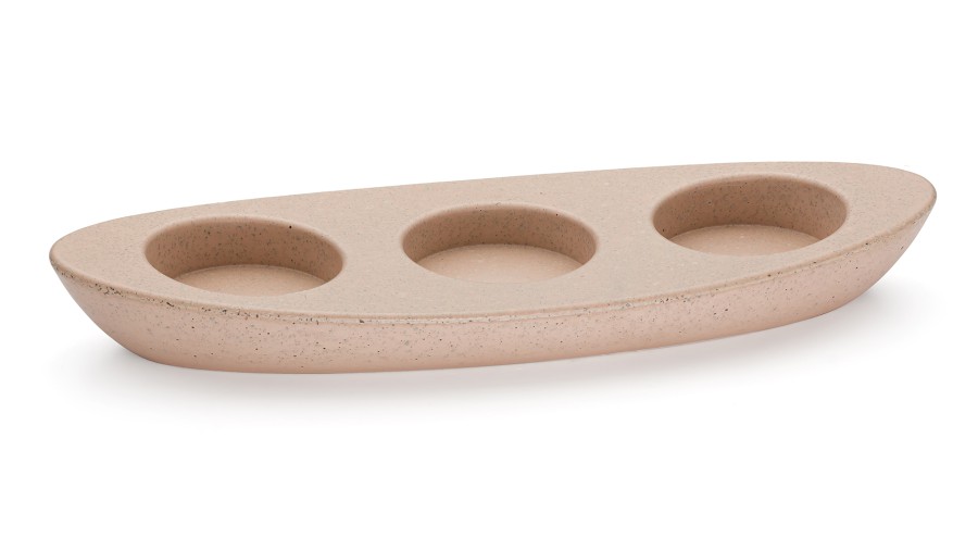 Svícen ORION BASIC na 3 svíčky - světlá okrová, bez dekoru, lak mat