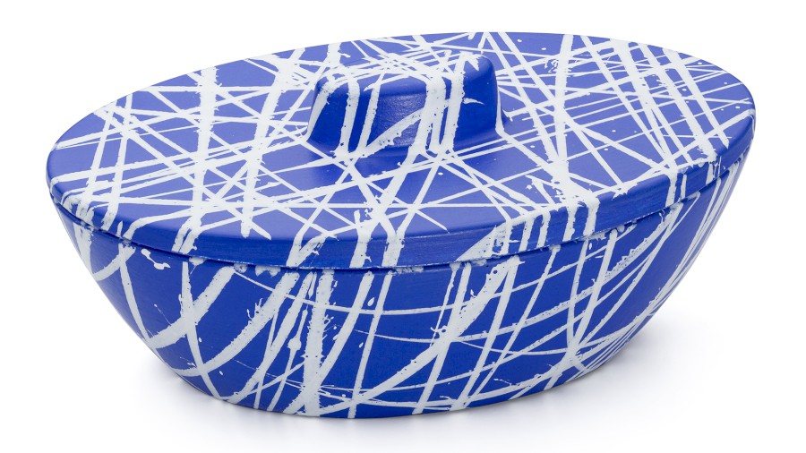 Box s víkem ORION BASIC 001 - PUNK, modrá a bílá, lak mat