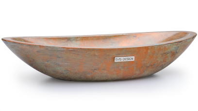 Umyvadlo 60 cm ORION BASIC - SMOKED METAL, zelená a měděná, lak polomatný