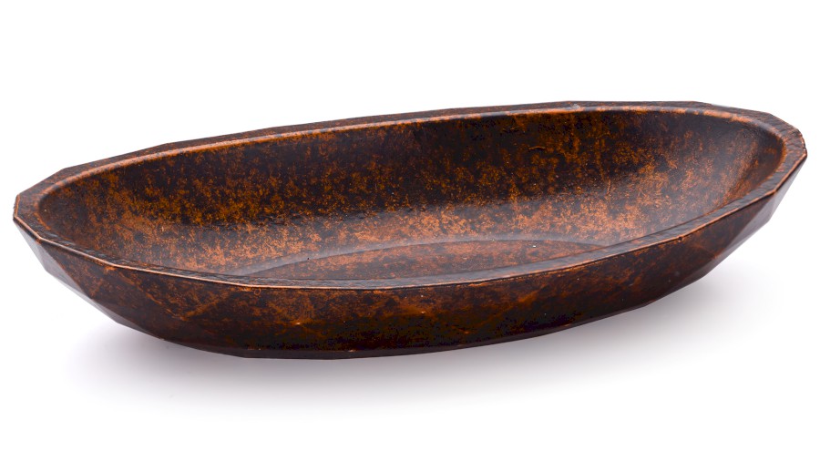 Miska 19 cm DIAMOND BASIC - SMOKED METAL, měděná a černá, lak polomatný