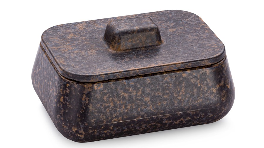 Box s víkem PERSEUS BASIC 001 - DARK STONE, modrá, okrová a černá, lak mat