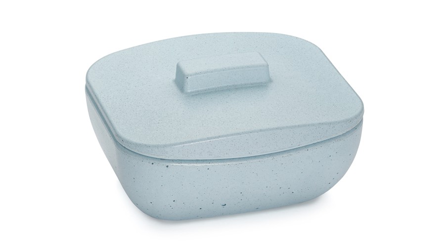 Box s víkem VIRGO BASIC 001 - velmi světlá kobaltově modrá, bez dekoru, lak mat