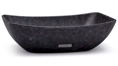 Umyvadlo 50 cm VIRGO BASIC - DARK STONE, modrá, okrová a černá, lak mat