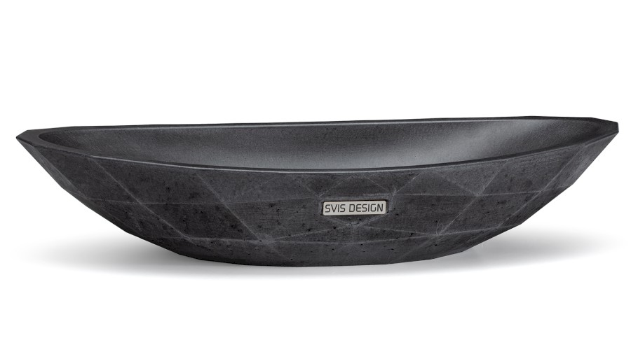 11545-umyvadlo_diamond_basic_verydarkgrey_01 Umyvadlo 60 cm DIAMOND BASIC - velmi tmavá šedá, bez dekoru, lak mat