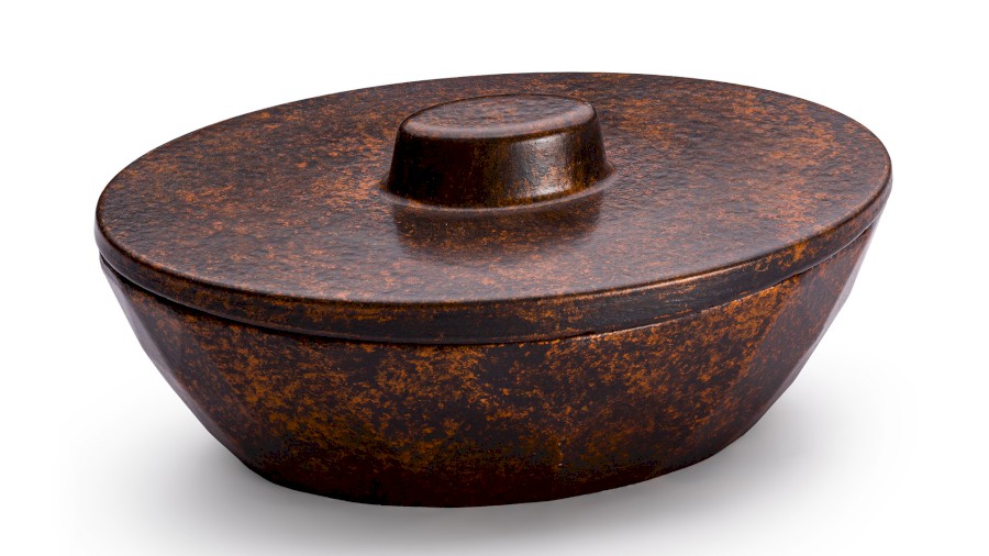 Box s víkem DIAMOND BASIC 001 - SMOKED METAL, měděná a černá, lak polomatný