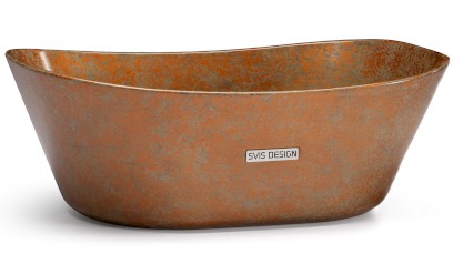 Umyvadlo 50 cm LIBRA BASIC - SMOKED METAL měděná a zelená, lak polomatný