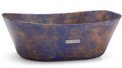 Umyvadlo 50 cm LIBRA BASIC - GRANITE modrá a okrová, lak polomatný