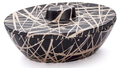 Box s víkem ORION BASIC 001 - PUNK, černá a champagne, lak polomatný