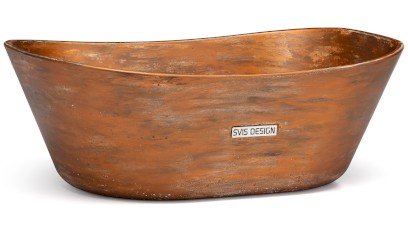 Umyvadlo 50 cm LIBRA BASIC - AGED METAL měděná a černá, lak mat