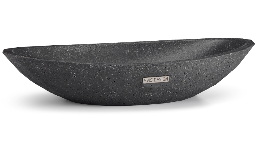 Umyvadlo 60 cm DIAMOND HARDCORE - velmi tmavá šedá, bez dekoru, lak mat