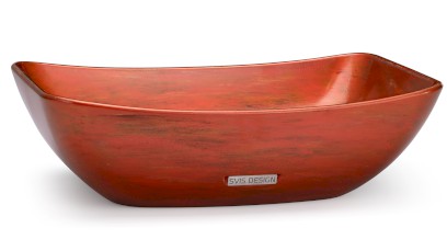 Umyvadlo 50 cm VIRGO BASIC -  AGED METAL, metalická červená a měděná, lak polomatný