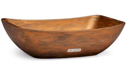 Umyvadlo 50 cm VIRGO BASIC - AGED METAL, měděná a černá, lak mat