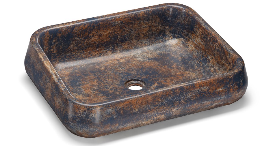 Umyvadlo 60 cm PERSEUS BASIC - GRANITE, modrošedá a okrová, lak polomatný