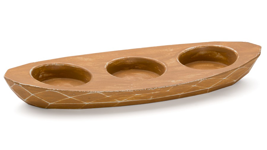 Svícen DIAMOND BASIC na 3 svíčky - PATINA, okrová, lak mat