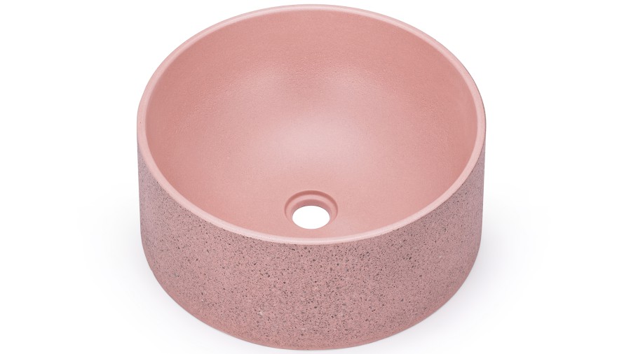 Umyvadlo 40 cm COLUMBA SANDBLASTED - velmi světlá cihlově červená, bez dekoru, lak mat