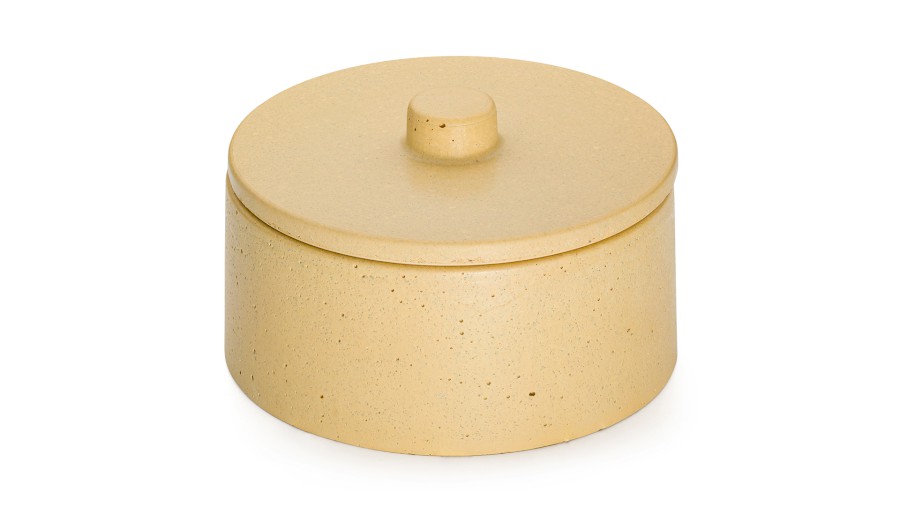 Box s víkem COLUMBA BASIC 001 - tmavá žlutá, bez dekoru, lak mat