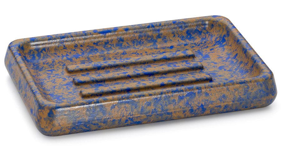 Mýdlenka 14,5 cm PERSEUS BASIC - GRANITE modrá a okrová, lak polomatný