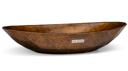 Umyvadlo 60 cm DIAMOND BASIC - SMOKED METAL, měděná a černá, lak polomatný