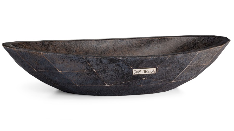 Umyvadlo 60 cm DIAMOND BASIC - DARK STONE modrá, okrová a černá, lak mat