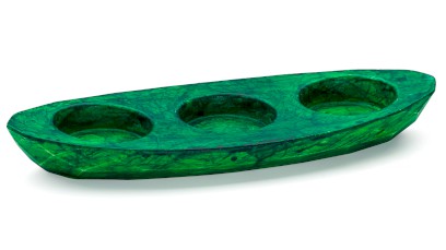 Svícen DIAMOND BASIC na 3 svíčky - HURRICANE, zelená, lak mat