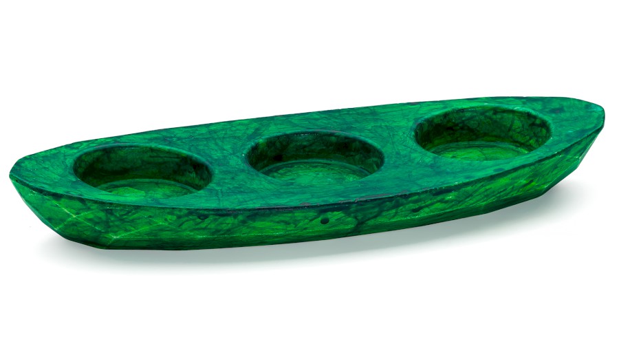 Svícen DIAMOND BASIC na 3 svíčky - HURRICANE, zelená, lak mat