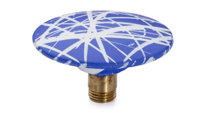 Šroubovací krytka výpusti 65 mm - PUNK, modrá a bílá lak mat