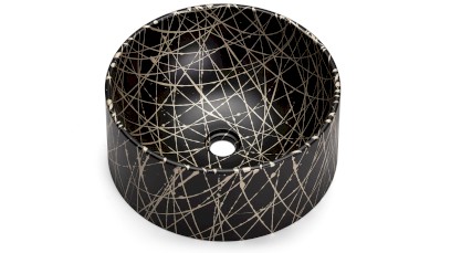 Umyvadlo 40 cm COLUMBA BASIC - PUNK černá a champagne, lak polomatný