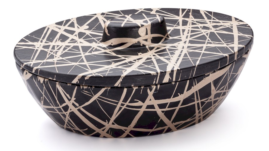 Box s víkem DIAMOND BASIC 001 - PUNK, černá a champagne, lak polomatný