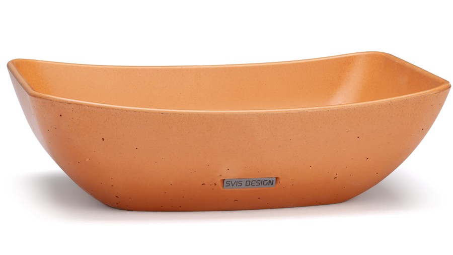 Umyvadlo 50 cm VIRGO BASIC - okrová, bez dekoru, lak mat