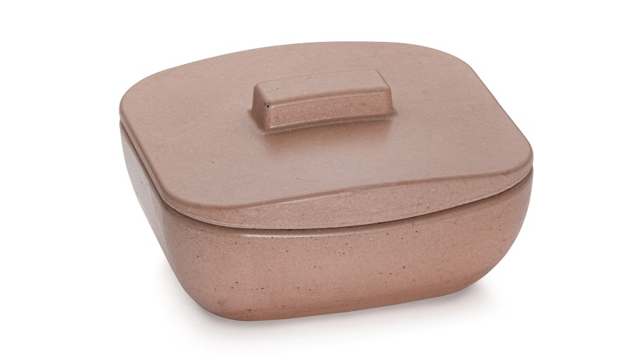 Box s víkem VIRGO BASIC 001 - hnědá, bez dekoru, lak mat