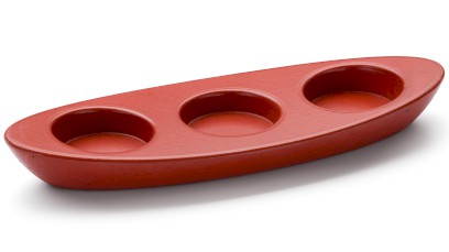 Svícen ORION BASIC na 3 svíčky - cihlově červená, bez dekoru, lak mat