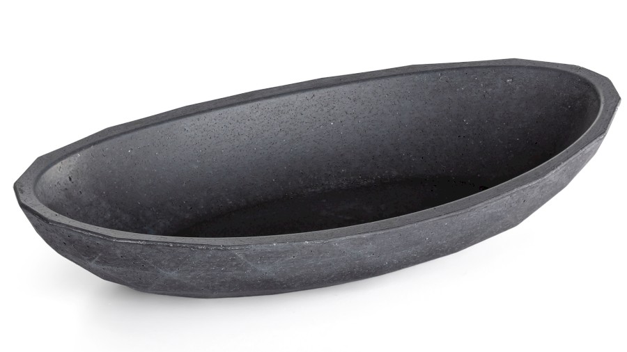 Miska 19 cm DIAMOND BASIC - velmi tmavá šedá, bez dekoru, lak mat