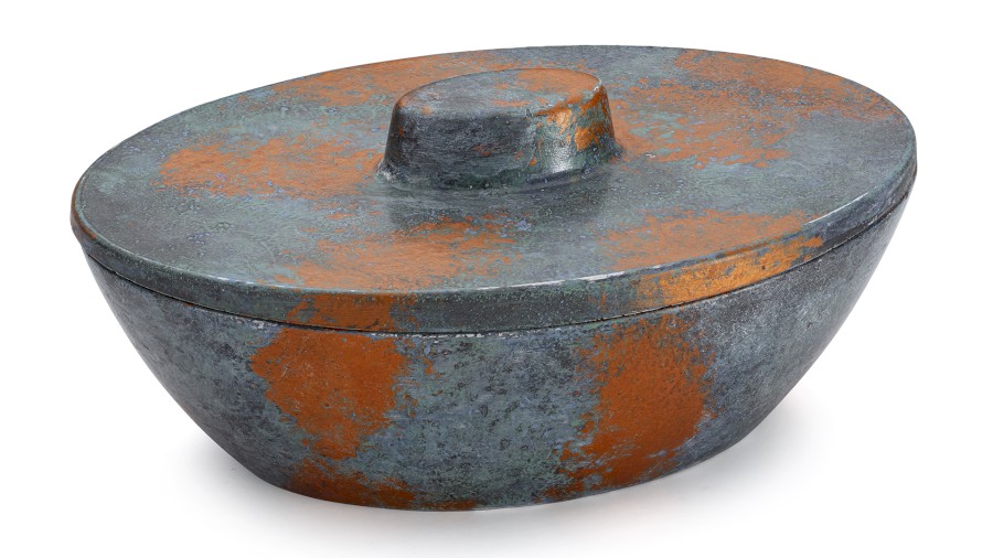 Box s víkem ORION BASIC 001 - ALCHEMY, modrá, černá a měděná, lak polomatný