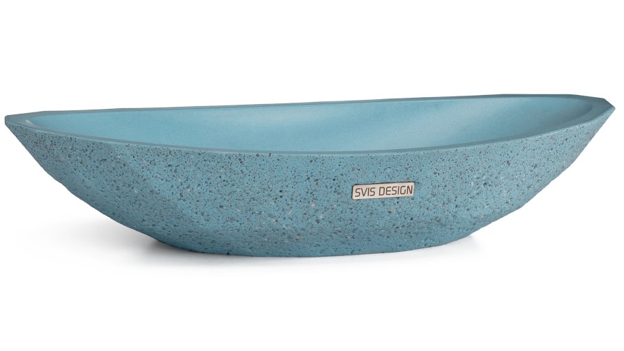 Umyvadlo 60 cm DIAMOND SANDBLASTED - střední kobaltově modrá, bez dekoru, lak mat