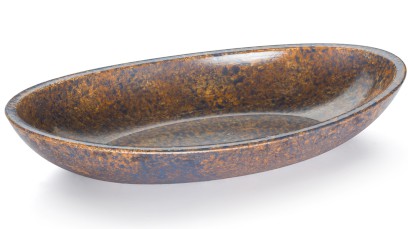 Miska 19 cm ORION BASIC - GRANITE modrošedá a okrová, lak polomatný