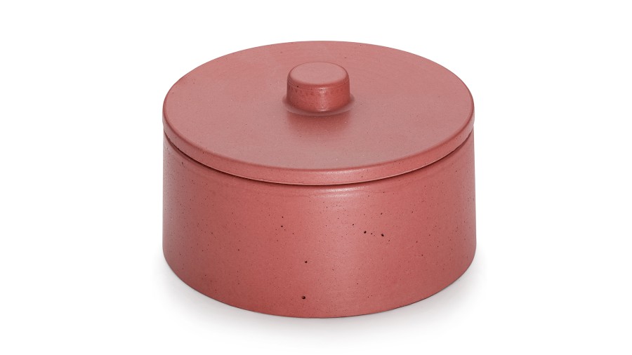 Box s víkem COLUMBA BASIC 001 - cihlově červená, bez dekoru, lak mat