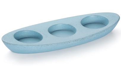 Svícen ORION BASIC na 3 svíčky - střední kobaltově modrá, bez dekoru, bez laku