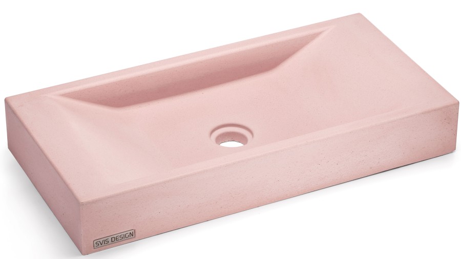 Umyvadlo 60 cm SIRIUS BASIC - velmi světlá cihlově červená, bez dekoru, lak mat