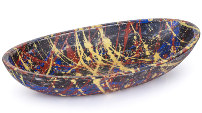 Miska betonová 19 cm ORION BASIC - přírodní, dekor PUNK černá, lak mat