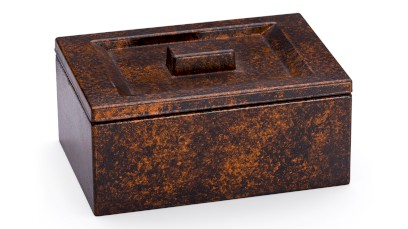 Box s víkem SIRIUS BASIC 001 - SMOKED METAL, měděná a černá, lak polomatný