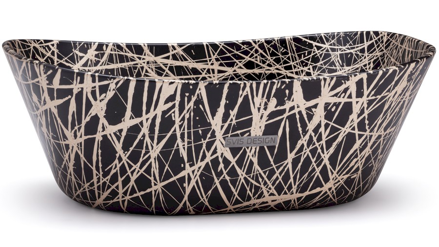 Umyvadlo 50 cm LIBRA BASIC - PUNK černá a champagne, lak polomatný