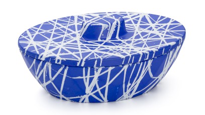 Box s víkem DIAMOND BASIC 001 - PUNK, modrá a bílá, lak mat