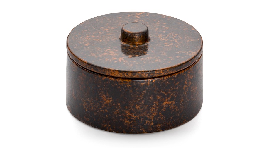 Box s víkem COLUMBA BASIC 001 - SMOKED METAL, měděná a černá, lak polomatný