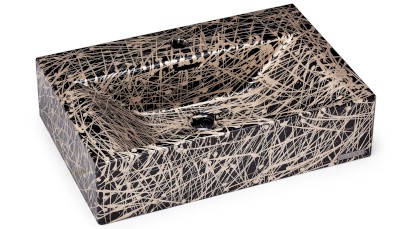 Umyvadlo 60 cm PYXIS BASIC - PUNK, černá a champagne, lak polomatný