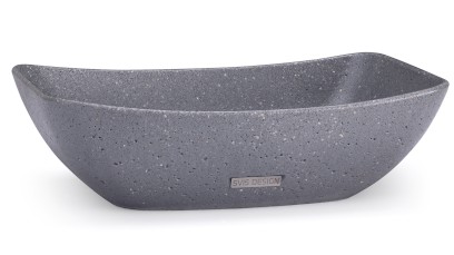 Umyvadlo 50 cm VIRGO HARDCORE - střední šedá, bez dekoru, lak mat