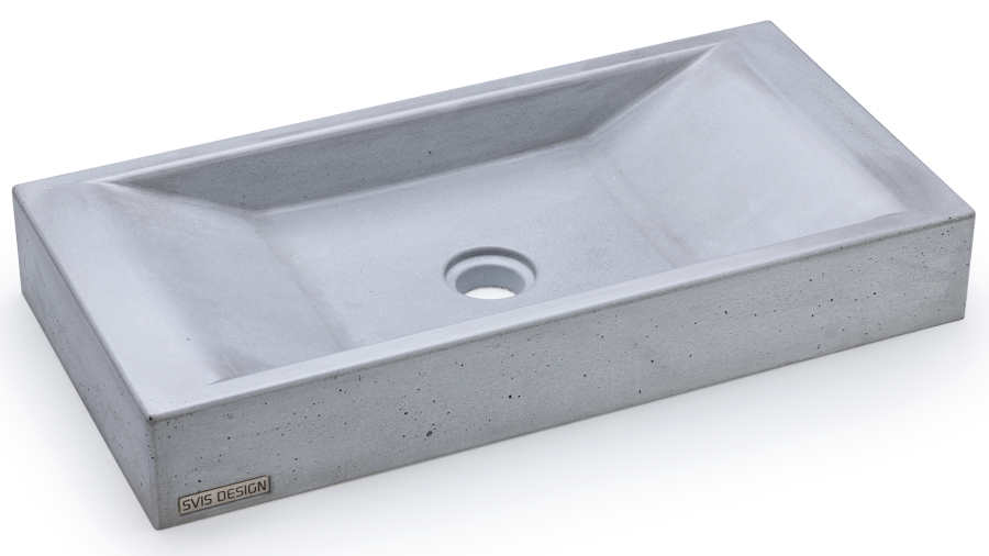 Umyvadlo 60 cm SIRIUS BASIC - světlá šedá, bez dekoru, lak mat